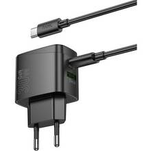 Сетевое зарядное устройство HOCO CS61A Bright PD30W+QC3.0 charger set C to C EU Black (6942007638449)