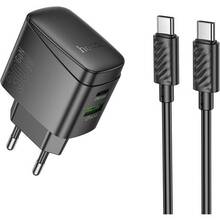 Сетевое зарядное устройство HOCO CS61A Bright PD30W+QC3.0 charger set C to C EU Black (6942007638449)