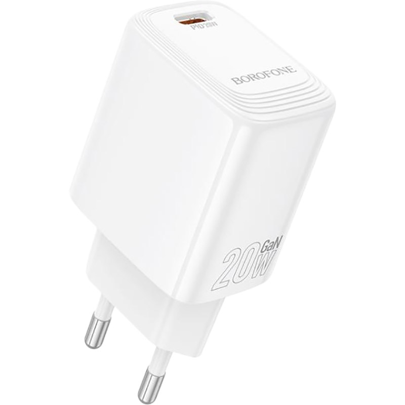Зарядний пристрій Borofone BN26 Fuente single-port PD20W charger EU White (6941991120237) Тип мережевий зарядний пристрій