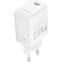 Зарядний пристрій Borofone BN26 Fuente single-port PD20W charger EU White (6941991120237)