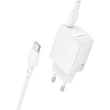 Мережевий зарядний пристрій Borofone BN26 Fuente single-port PD20W Charger Set C to C EU White (6941991120251)