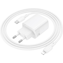 Зарядний пристрій BOROFONE BN26 Fuente single-port PD20W Charger Set (C to iP) (EU) White (6941991120244)