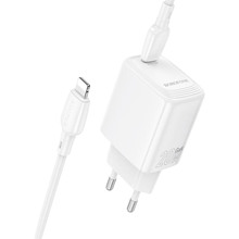 Зарядний пристрій BOROFONE BN26 Fuente single-port PD20W Charger Set (C to iP) (EU) White (6941991120244)