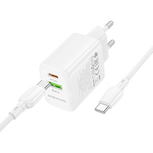 Зарядний пристрій Borofone BN27 Fuente PD20W+QC3.0 charger EU White (6941991120268)