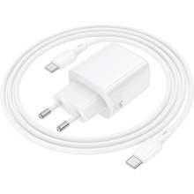Зарядний пристрій Borofone BN27 Fuente PD20W+QC3.0 charger set C to C EU White (6941991120282)