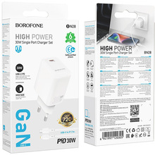 Зарядний пристрій Borofone BN28 Fuente single port PD30W charger EU White (6941991120299)