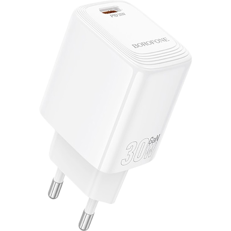 Зарядний пристрій Borofone BN28 Fuente single port PD30W charger EU White (6941991120299)