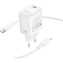Зарядний пристрій Borofone BN28 Fuente single port PD30W charger EU White (6941991120299)