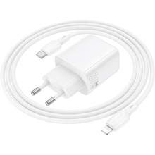 Мережевий зарядний пристрій Borofone BN28 Fuente single port PD30W Charger Set C to C EU White (6941991120312)