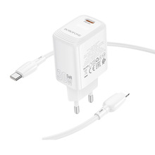 Мережевий зарядний пристрій BOROFONE BN28 Fuente single port PD30W Charger Set (C to iP) (EU) White (6941991120305)