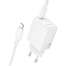 Мережевий зарядний пристрій BOROFONE BN28 Fuente single port PD30W Charger Set (C to iP) (EU) White (6941991120305)