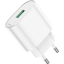 Сетевое зарядное устройство HOCO C109A Fighter single port QC3.0 charger set 18W White (6931474784810)
