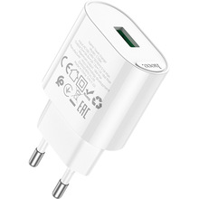 Сетевое зарядное устройство HOCO C109A Fighter single port QC3.0 charger set 18W White (6931474784810)