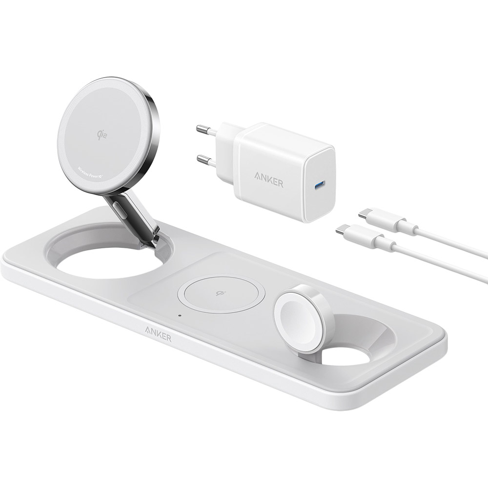 Беспроводное зарядное устройство ANKER MagGo Wireless Charging Station 15W 3в1 White (B25M1321) Беспроводное зарядное устройство ANKER MagGo Wireless Charging Station 15W 3в1 White (B25M1321)