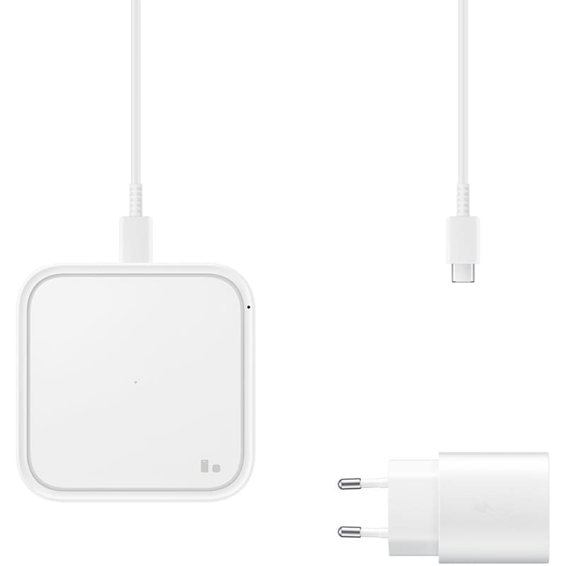 Зовнішній вигляд Бездротовий зарядний пристрій SAMSUNG 15W Wireless Charger Pad with TA 15W White (EP-P2400TWEGEU)