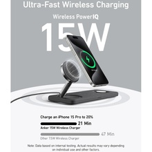 Беспроводное зарядное устройство ANKER MagGo Wireless Charging Station 15W 3-in-1 Pad Black (B25M1311)