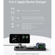 Беспроводное зарядное устройство ANKER MagGo Wireless Charging Station 15W 3-in-1 Pad Black (B25M1311)