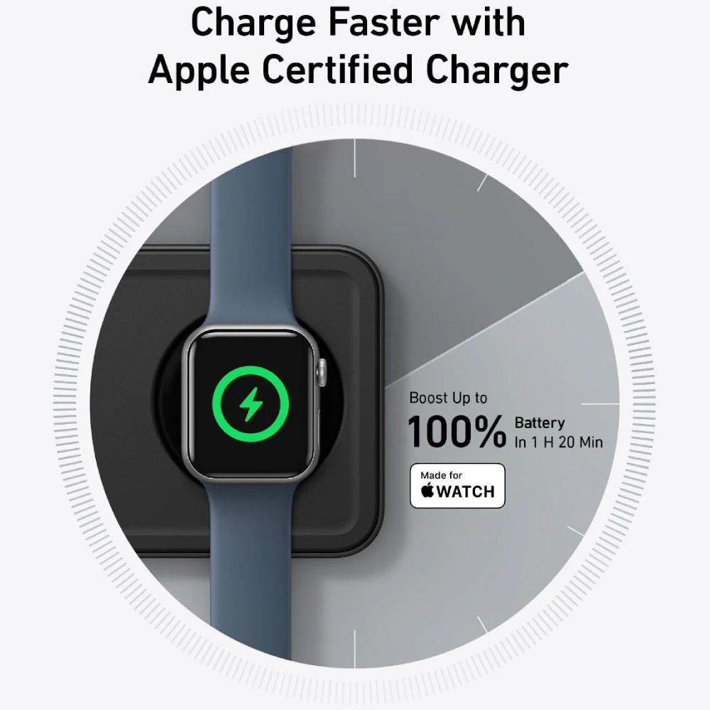 Беспроводное зарядное устройство ANKER MagGo Wireless Charging Station 15W 3-in-1 Pad Black (B25M1311) Мощность 25