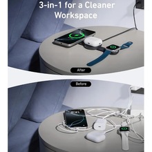 Беспроводное зарядное устройство ANKER MagGo Wireless Charging Pad 15W 3-in-1 Foldable (Black)