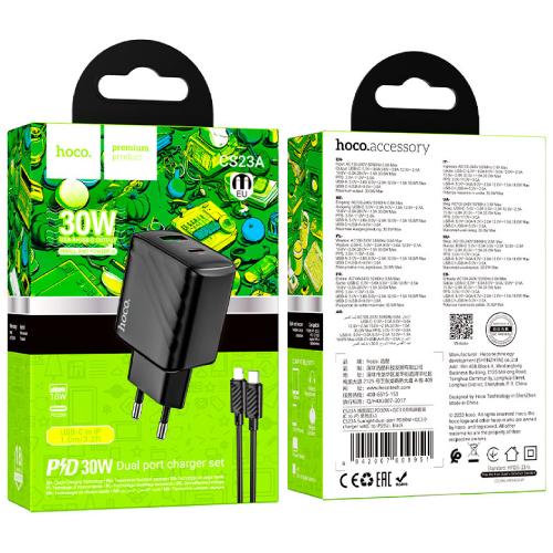 Зовнішній вигляд Зарядний пристрій HOCO CS23A PD30W Black (6942007609951)