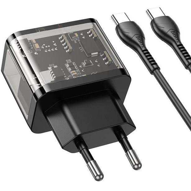 Зовнішній вигляд Зарядний пристрій HOCO N34 PD20W Transparent Black