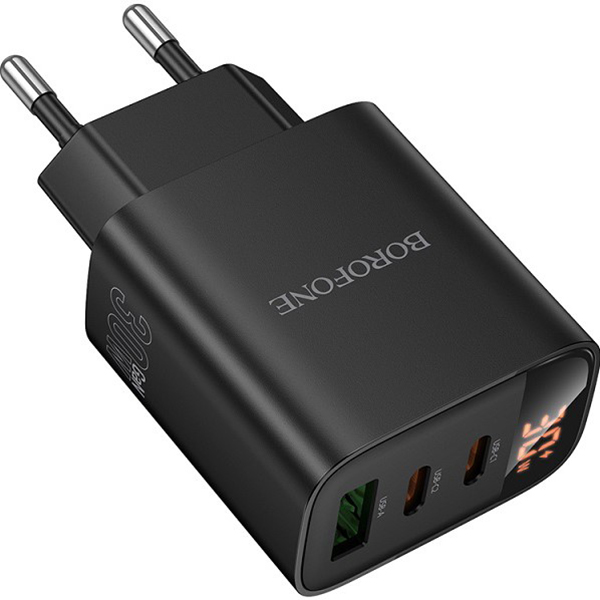 Сетевое зарядное устройство BOROFONE BA98A PD30W Black (6941991120510) Кабель отсутствует