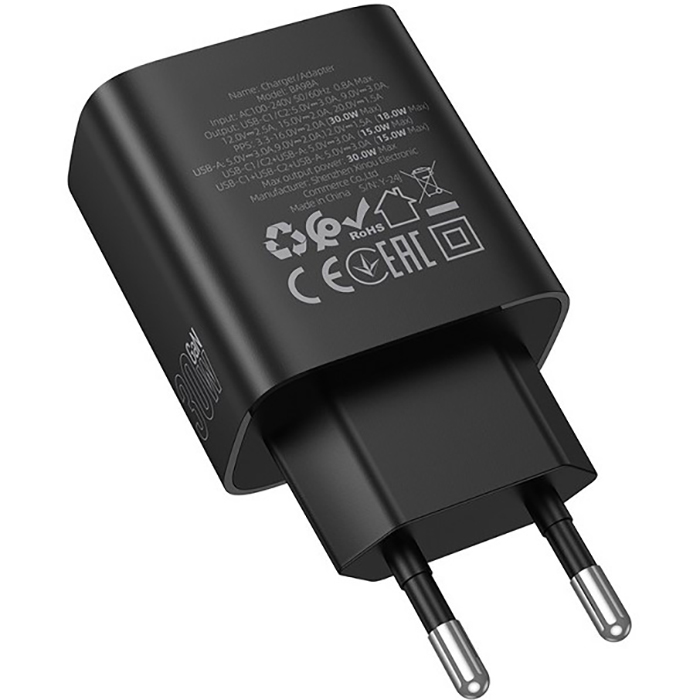 Сетевое зарядное устройство BOROFONE BA98A PD30W Black (6941991120510) Тип сетевое зарядное устройство
