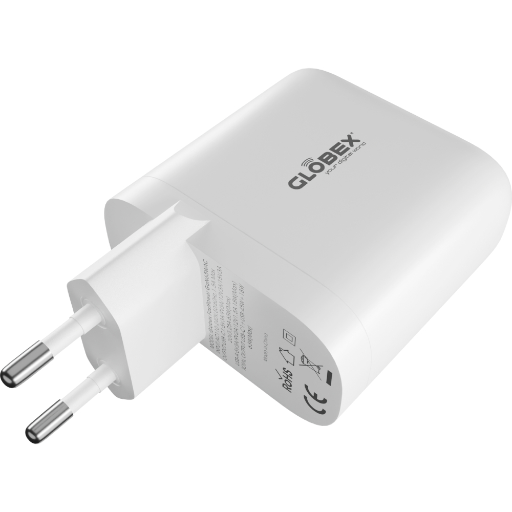 Сетевое зарядное устройство GLOBEX FastPower GaN65WAC White Сетевое зарядное устройство GLOBEX FastPower GaN65WAC White Тип сетевое зарядное устройство