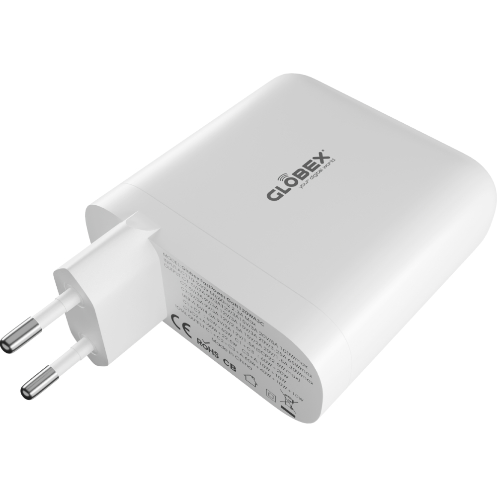Сетевое зарядное устройство GLOBEX FastPower GaN120WA3C White Сетевое зарядное устройство GLOBEX FastPower GaN120WA3C White Тип сетевое зарядное устройство
