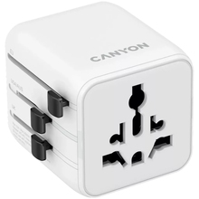 Зарядний пристрій CANYON OnTour One Travel Adapter EU/UK/US/AUS White (CNS-TA1005W)