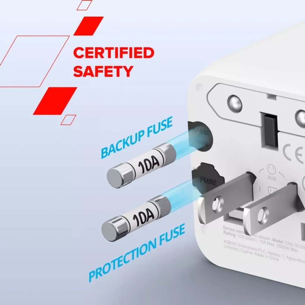 Замовити Зарядний пристрій CANYON OnTour One Travel Adapter EU/UK/US/AUS White (CNS-TA1005W)