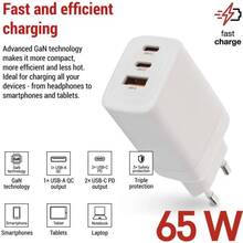 Сетевое зарядное устройство EMOS V05G65 GAN PD 65W 220V Сетевое зарядное устройство EMOS V05G65 GAN PD 65W 220V