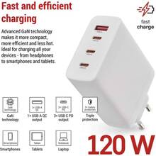 Сетевое зарядное устройство EMOS V06G120 GAN PD 120W 220V Сетевое зарядное устройство EMOS V06G120 GAN PD 120W 220V