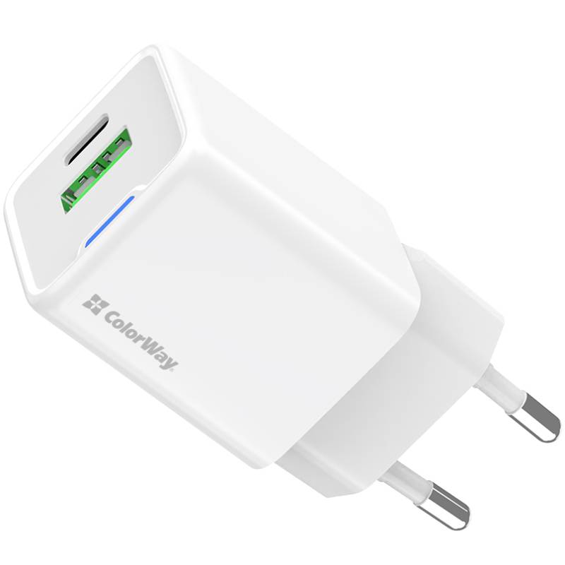 Сетевое зарядное устройство COLORWAY GaN Mini 20W (CW-CHS062PD-WT) Тип сетевое зарядное устройство