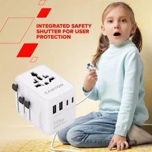 Зарядний пристрій CANYON OnTour 70 Travel Adapter EU/UK/US/AUS 70W White (CNS-TA70W1006W)