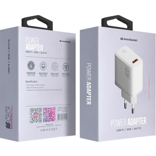 Зарядний пристрій ARMORSTANDART AR013 30W White (ARM84424) Потужність 30
