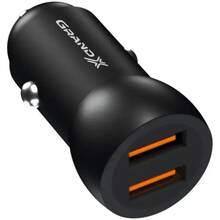 Автомобільний зарядний пристрій GRAND-X CH-26B 2 USB 2,4 А12-24V Black
