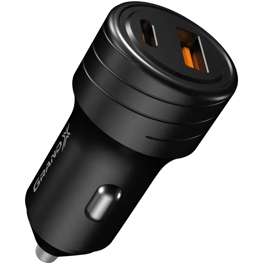 Автомобильное зарядное устройство GRAND-X Type-C - USB 30W Black (CH-30B) Мощность 30