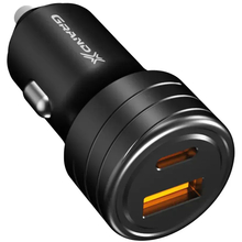 Автомобильное зарядное устройство GRAND-X Type-C - USB 30W Black (CH-30B)