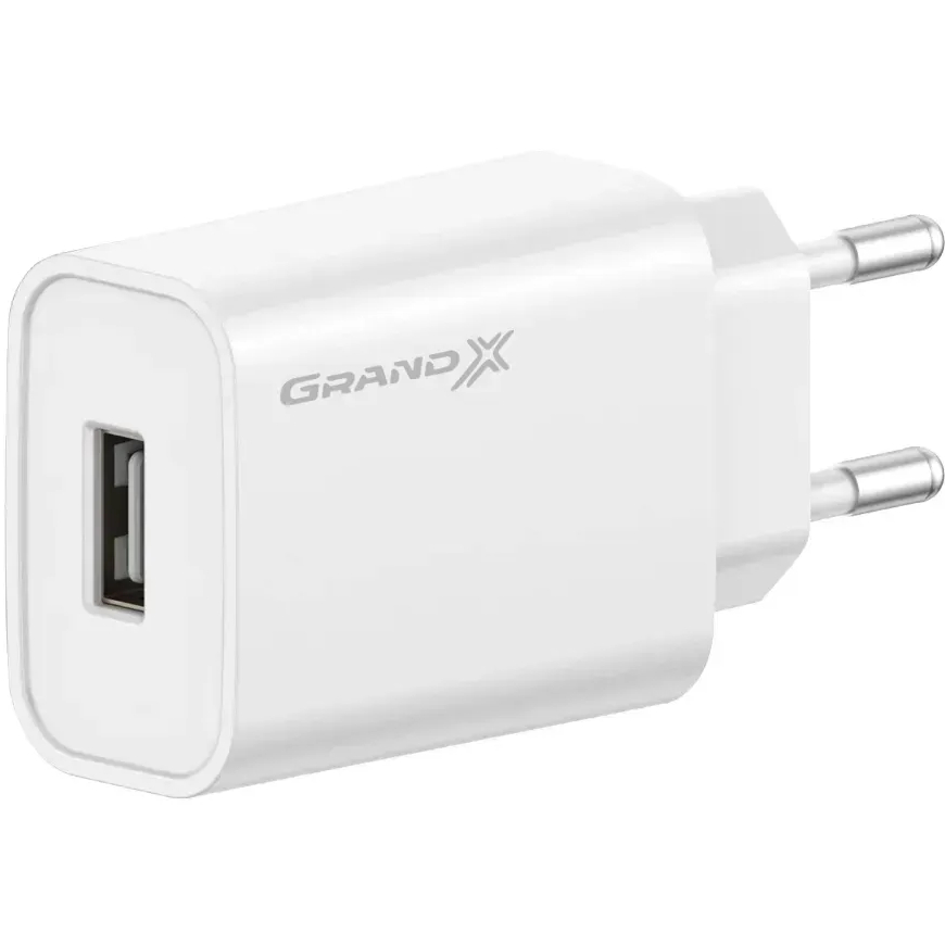 Сетевое зарядное устройство GRAND-X USB QC3.0 18W White (CH-550W) Мощность 18