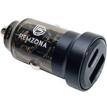 Автомобильное зарядное устройство REMZONA Treneas Acey 30W CCAC-02BK USB+Type-C 3A 30W Black (6914067490428)