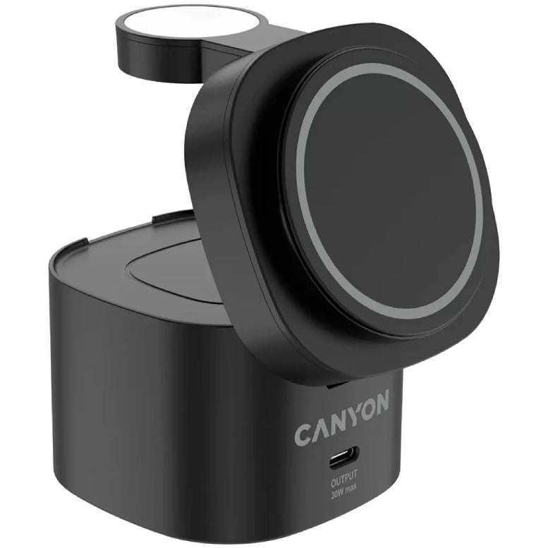 Беспроводное зарядное устройство CANYON OnCharge 405 с адаптером Black (CNS-WCS405B) Мощность 30