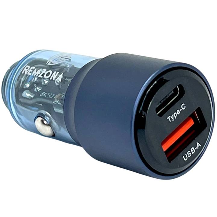 Автомобильное зарядное устройство REMZONA Treneas Acey 95W CCAC-05BL USB+Type-C 3A 95W Blue (6914067490923)