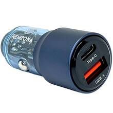 Автомобильное зарядное устройство REMZONA Treneas Acey 95W CCAC-05BL USB+Type-C 3A 95W Blue (6914067490923)