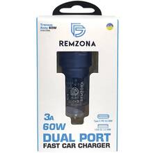 Автомобильное зарядное устройство REMZONA Treneas Acey 60W CCAC-04BL USB+Type-C 3A 60W Blue (6914067491128)