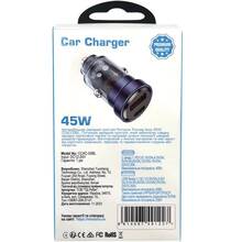 Автомобильное зарядное устройство REMZONA Treneas Acey 45W CCAC-03BL USB+Type-C 5A 45W Blue (6914067491227)