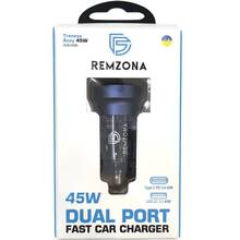 Автомобильное зарядное устройство REMZONA Treneas Acey 45W CCAC-03BL USB+Type-C 5A 45W Blue (6914067491227)