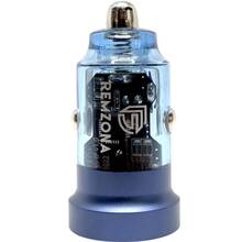 Автомобильное зарядное устройство REMZONA Treneas Acey 30W CCAC-02BL USB+Type-C 3A 30W Blue (6914067491326)