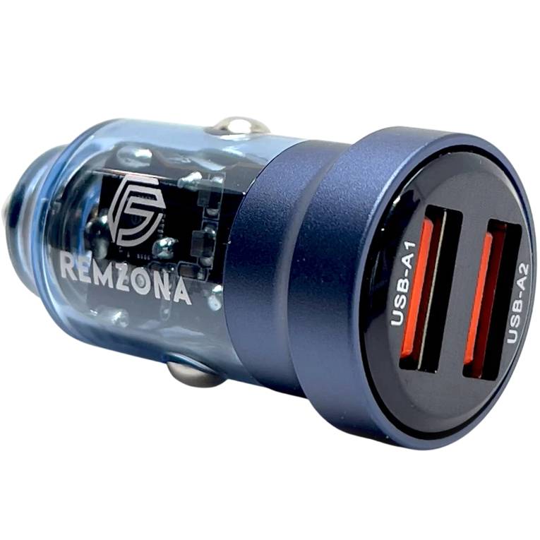 Автомобильное зарядное устройство REMZONA Treneas 30W CCAA-06BL 2USB 3A 30W Blue (6914067491425)