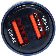 Автомобильное зарядное устройство REMZONA Treneas 30W CCAA-06BL 2USB 3A 30W Blue (6914067491425)